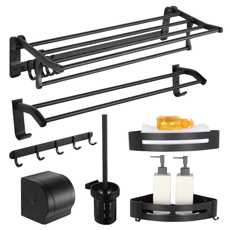 Modern Matt Black Bathroom Shelf Paper Holder Bathroom Accessory Set