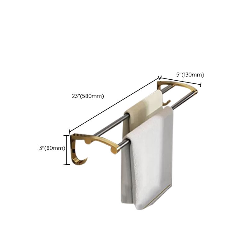 Contemporary stainless steel bathroom accessories as a single piece or in a set in black and gold