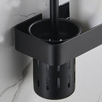 7-piece bathroom hardware set matte black/gray with bath shelf/towel holder/bath towel hooks