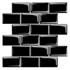 Peel and Stick Tiles Rectangular Stain Resistant PVC Subway Peel and Stick Tiles for the Kitchen