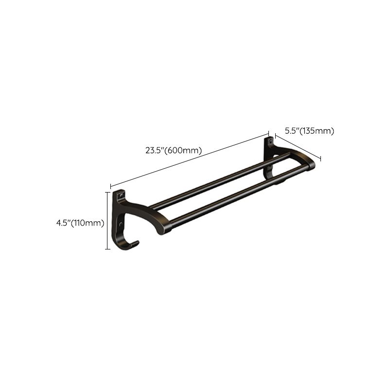 Matt Black 2-piece modern bathroom accessories as a single item or as a set with bath shelf