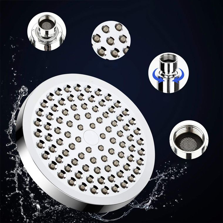 Modern Dual Shower Head Square High Arc Shower Head Combination in Silver