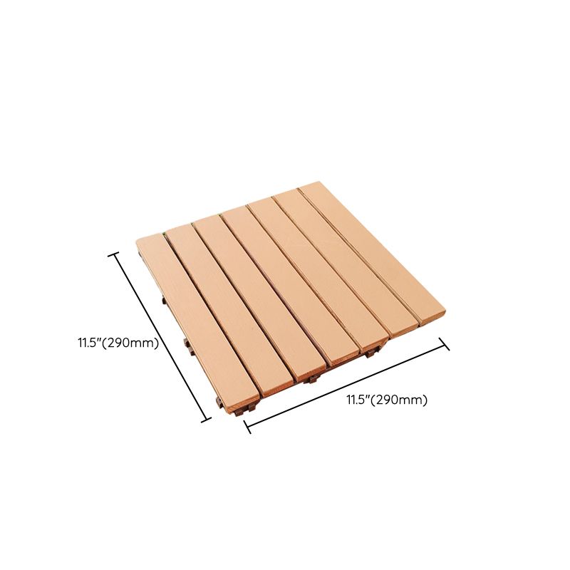 Yellow 6-Slat Square Wood Floor Tiles Click System Floor Tiles