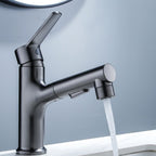 Vessel Sink Faucet Modern Pull-Out Bathroom Faucet with One Lever Handle