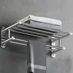 Polished Chrome Modern Bathroom Accessory Set in Stainless Steel with Bath Shelf/Towel Bar