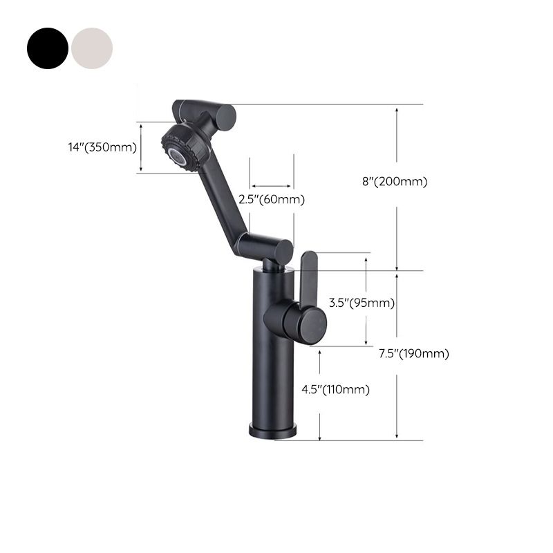 Swivel Spout Bathroom Faucet Single Hole Basin Faucet with Lever Handle
