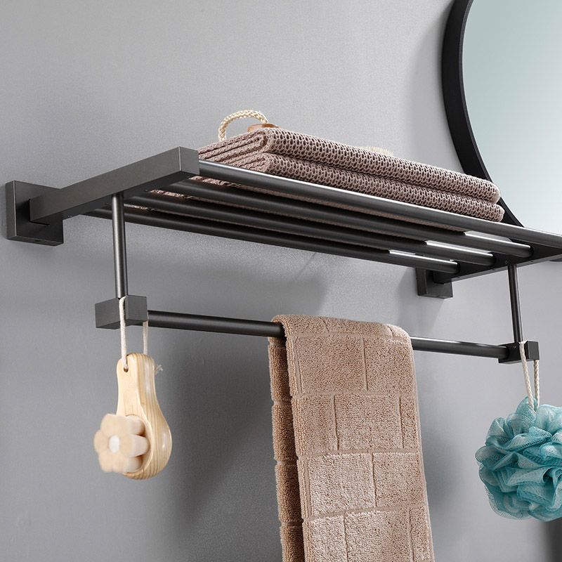 Contemporary bathroom accessories single piece or in a set made of gray metal
