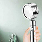 Modern Handheld Showerhead 3 Spray Round Metal Shower Heads