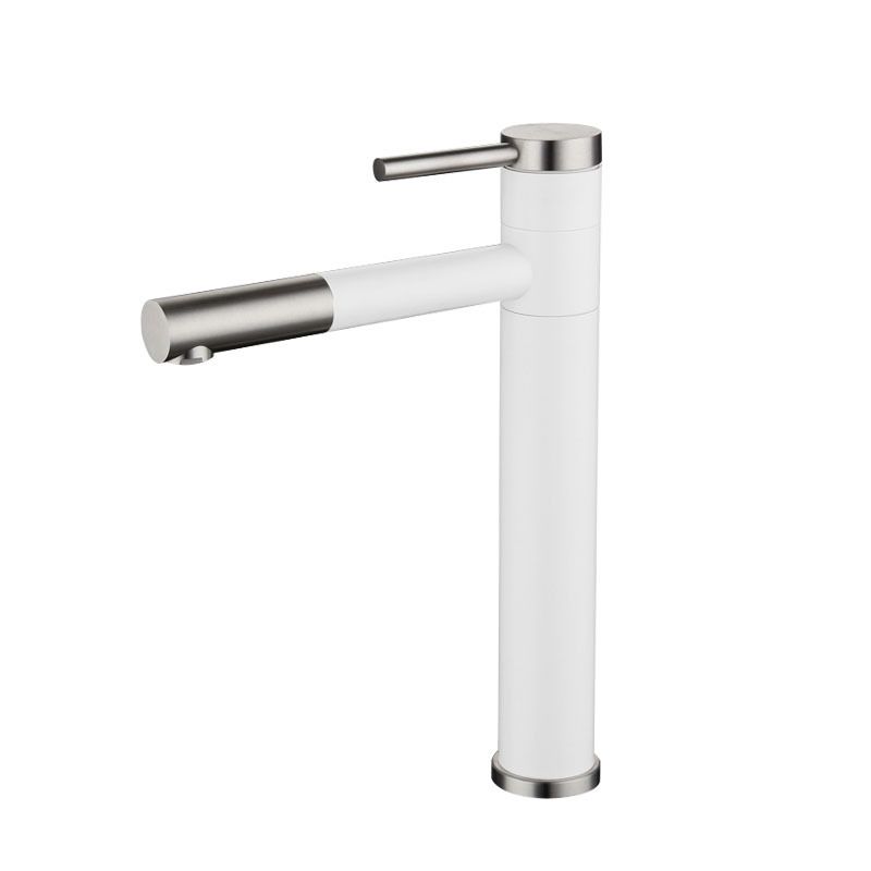 Modern Vessel Sink Faucet Stainless Steel Single Handle Low Arc Pull Down Vessel Faucet
