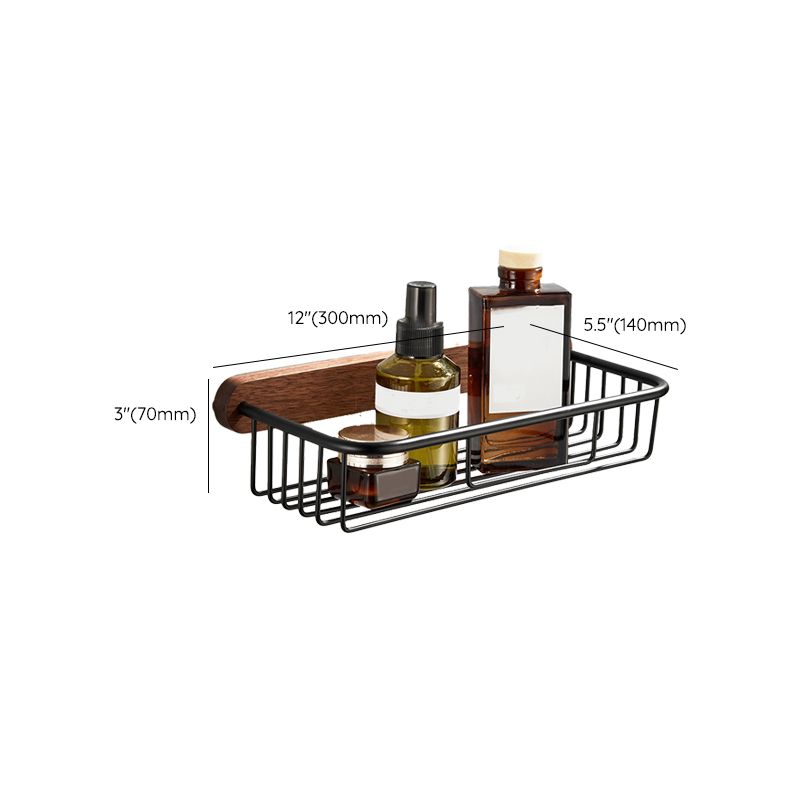 Wood and Aluminum Bath Accessory Set Black Bathroom Accessory Kit