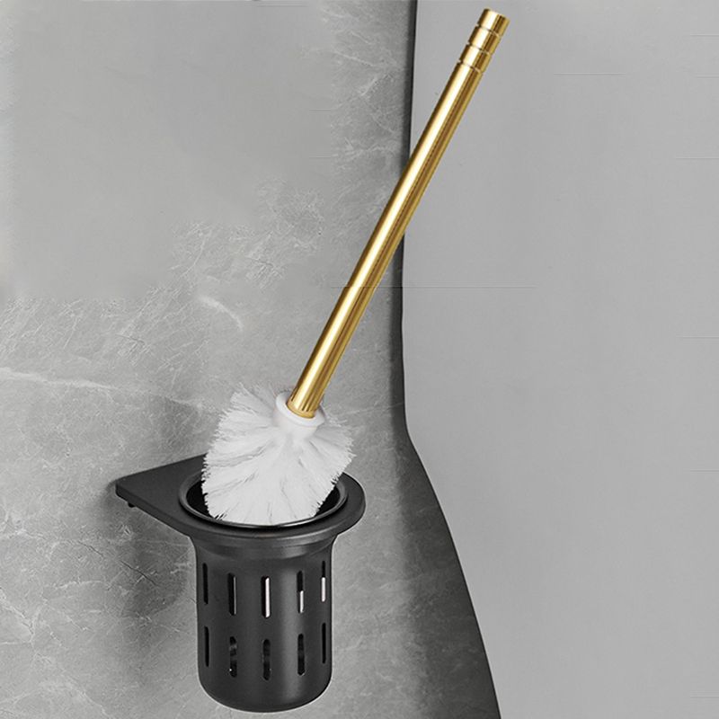 Contemporary Bath Accessories Set Black & Golden Bath Shelf/Towel Bar