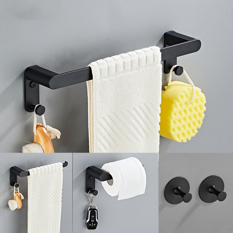 Metal Bathroom Set 5-piece Modern Style Black Bathroom Accessories Set