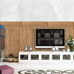 Plastic wall cladding panels for peeling and attaching with waterproof wainscoting