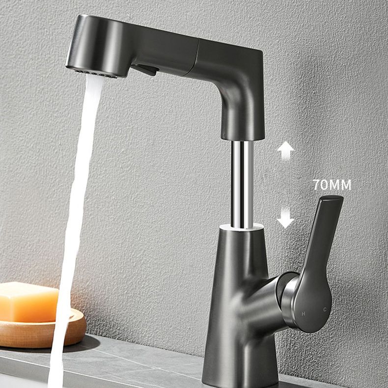 Modern Single Color Faucet Metal Center Connection Basin Faucet for Bathroom