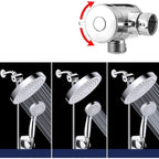 Modern Standard Shower Set Double Round Metal Adjustable Spray Pattern Shower Head