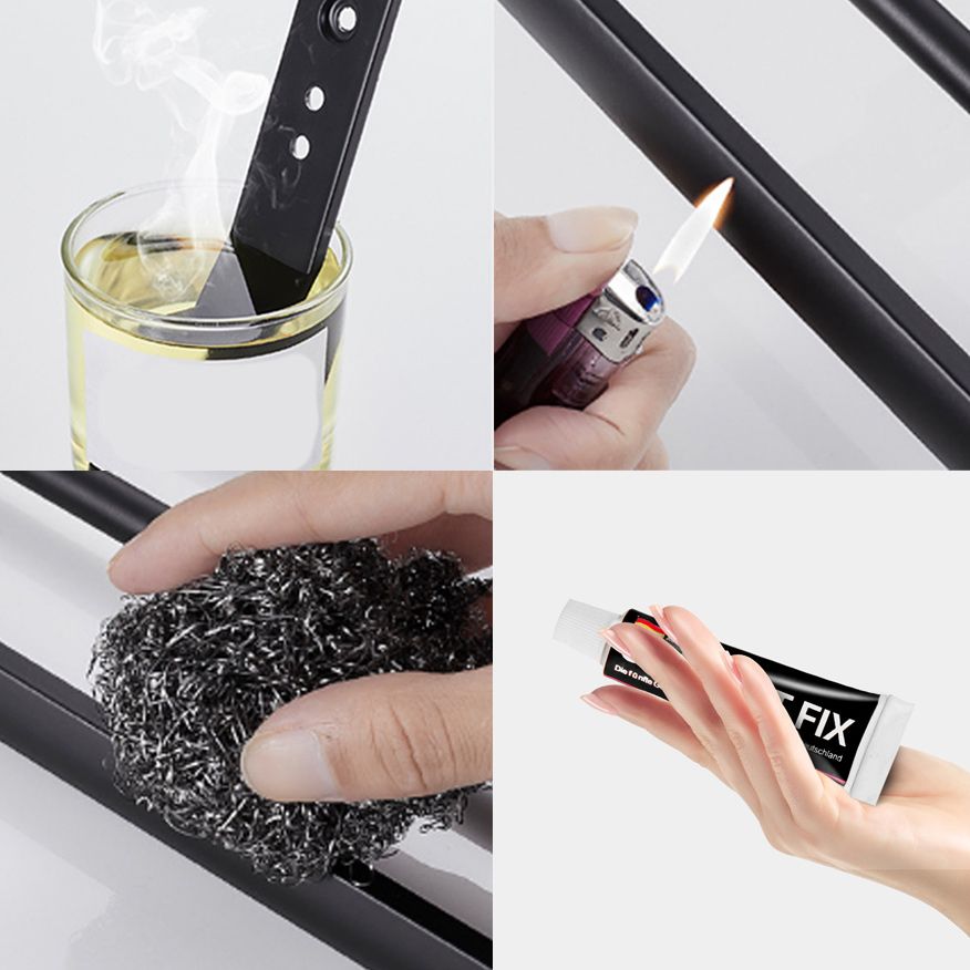 Modern Aluminum Bathroom Accessory Set Matte Black Bathroom Shelf/Towel Holder/Paper Holder