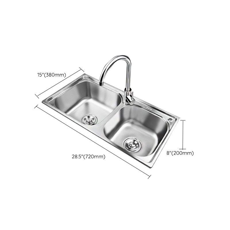 Classic Style Kitchen Sink Stainless Steel Kitchen Sink with Drainage Hole Kit