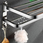 Classic Polished Chrome Bathroom Accessory Set Towel Rail/Paper Holder/Bathrobe Hook Included