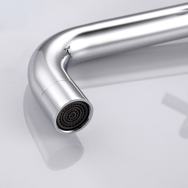 Glam Wall-mounted Bathroom Faucet Copper Single Handle Low Arc Basin Faucet for Bathroom