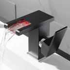 Basin faucet lever handle waterfall outlet bathroom fixture
