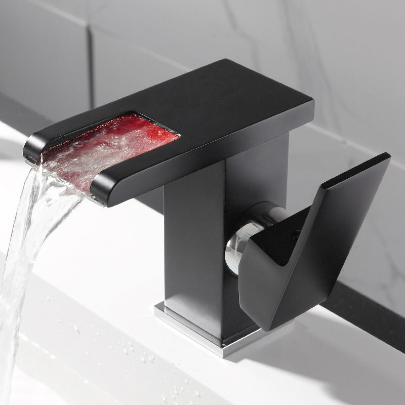 Basin faucet lever handle waterfall outlet bathroom fixture