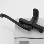Low-Arc Bathtub Filler Black Lever Wall-Mounted Copper Bathtub Filler