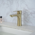 Modern Basin Tap Monochrome Center Mount Low Arc Faucet for Bathroom
