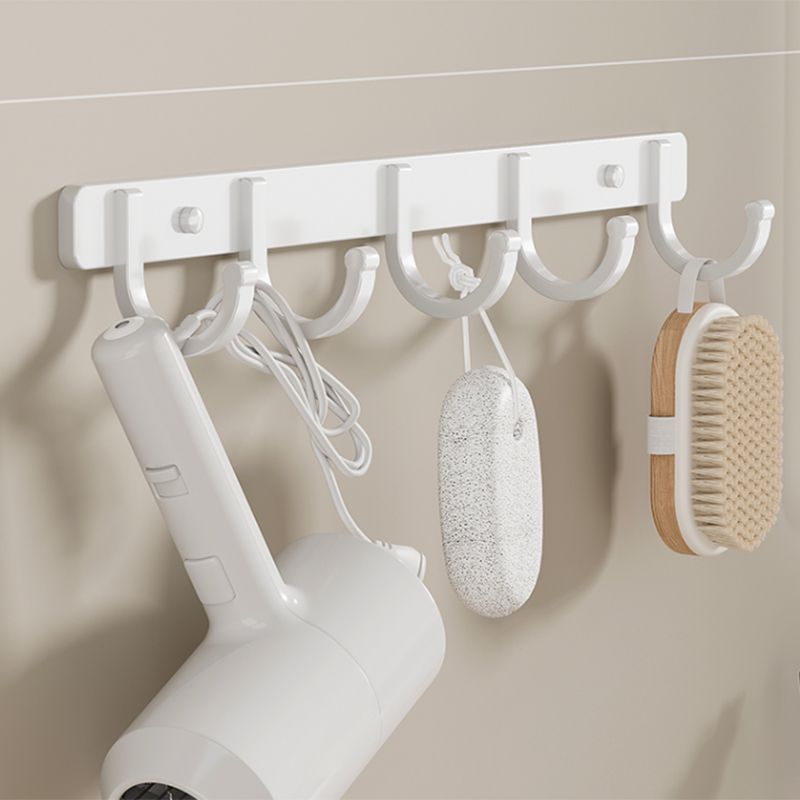 Contemporary Bathroom Hardware Set in White with Bath Shelf/Towel Holder/Paper Holder