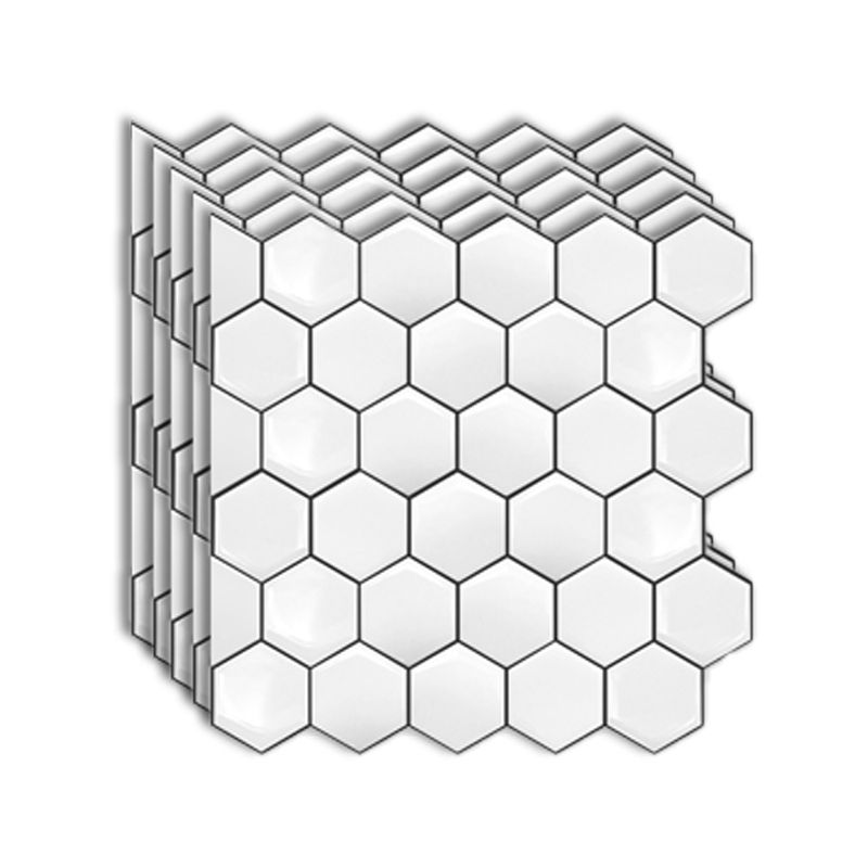Peel-and-Stick Tiles Hexagonal Waterproof PVC Peel & Stick Mosaic Tile for Shower