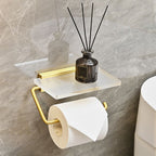 Metal and acrylic bathroom accessories as a single piece or in a set in gold