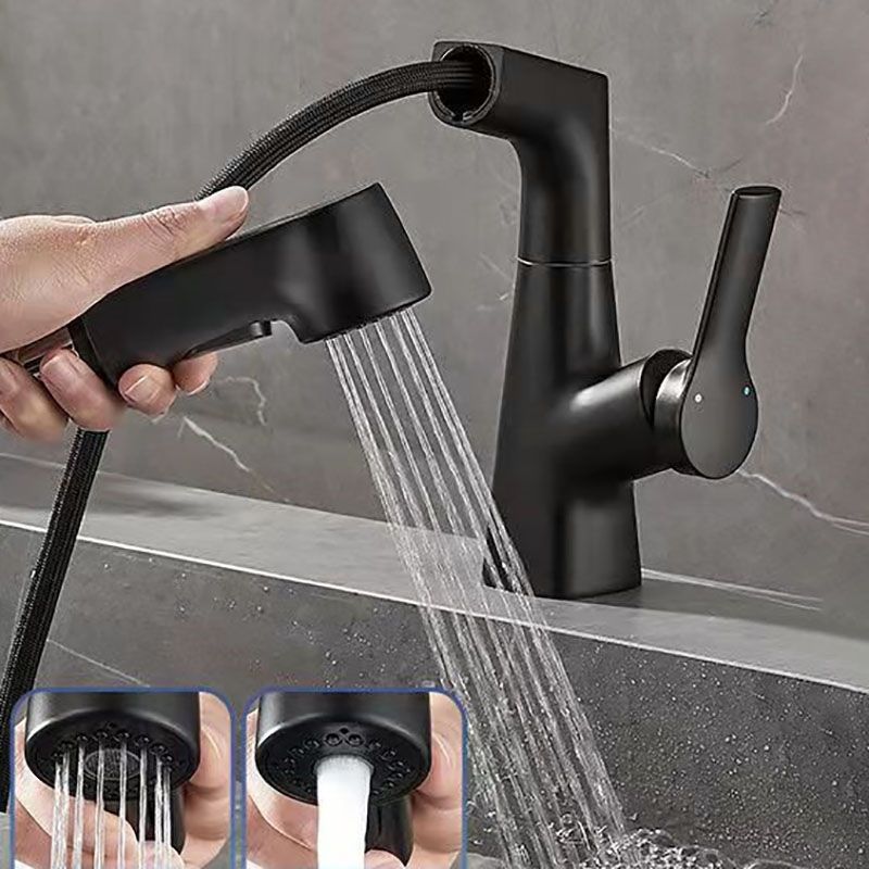 Modern centerset faucet with single lever handle for countertop sink bathroom fixture
