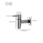 Contemporary Wall-Mounted Bathroom Faucet Single Hole Low Arc Solid Brass Circular Faucet
