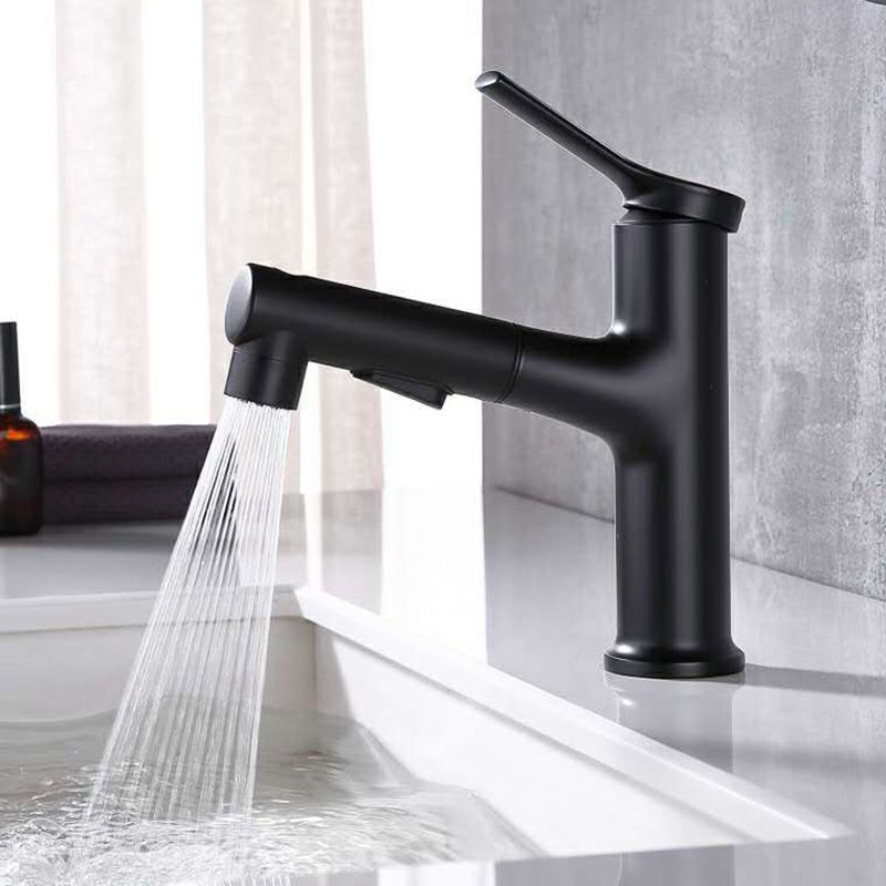 Contemporary Sink Faucet Plian Low Arc Center-Set Bathroom Faucet