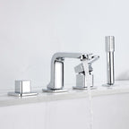 Wall Mounted Faucet Brass Lever Handle Bathroom Faucet Hand Shower