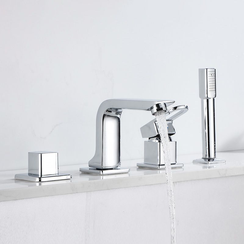 Wall Mounted Faucet Brass Lever Handle Bathroom Faucet Hand Shower