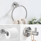 Stainless Steel Bathroom Set 3-piece Modern Style Simple Bathroom Accessories Set