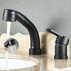 Modern Style Sink Faucet Copper Handle Low Arc Pull-Out Sink Faucet