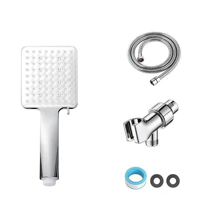 Contemporary Showerhead Square Handheld Showerhead in Silver