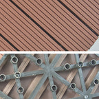 Wire brushed wooden floor tiles Click-Lock engineered wood for patio garden