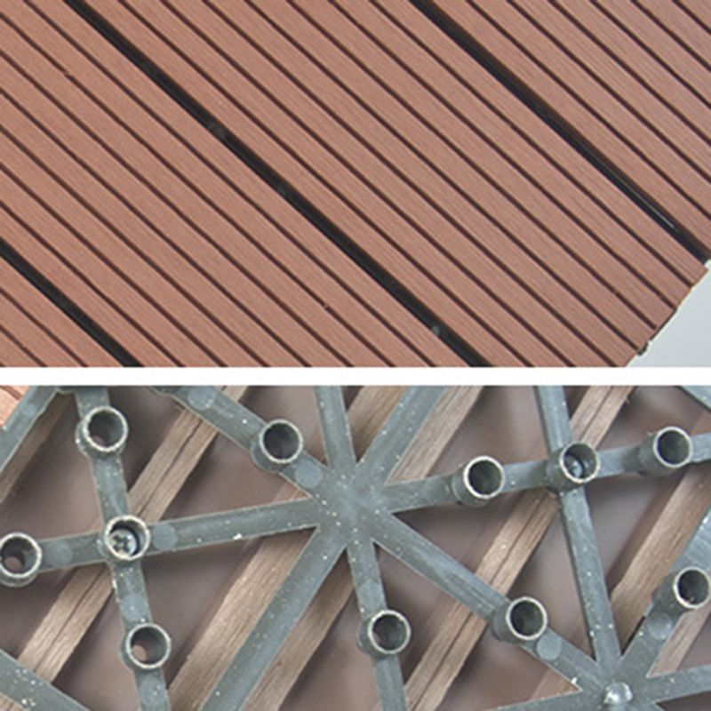 Wire brushed wooden floor tiles Click-Lock engineered wood for patio garden