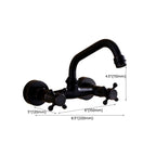 Black Wall-Mounted Bathroom Faucet American Classic Widespread Sink Faucet