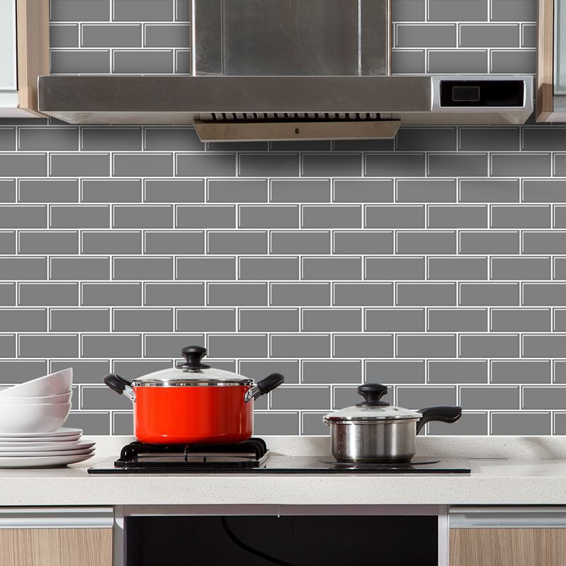 Tile Peel & Stick Rectangle Waterproof Solid Plastic Peel & Stick Subway Tile for Shower
