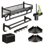 Modern black metal bath hardware set towel bar bathroom hardware set