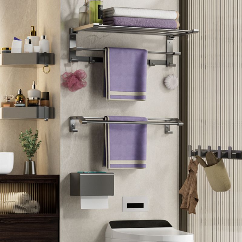 Modern Gray Bathroom Accessory Set Bathroom Shelf Towel Bar Bathroom Accessory Set