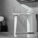 Bathroom Sink Faucet Lever Handle Brass Monochrome Bathroom Faucet