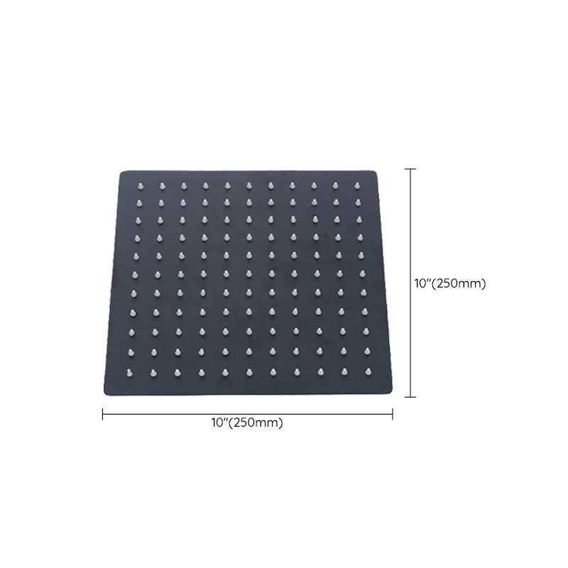 Black Square Fixed Shower Head Modern Style Wall Mounted Shower Head