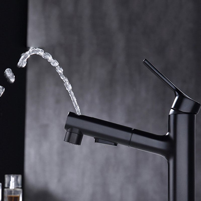 Round Vessel Sink Bathroom Faucet Simple Style Faucet with Brass Material