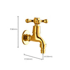 Glam Wall-mounted Bathroom Faucet Cross Handle Low Arc Round Basin Faucet