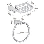6-piece chrome bathroom accessory as a single item or as a set with towel ring bar
