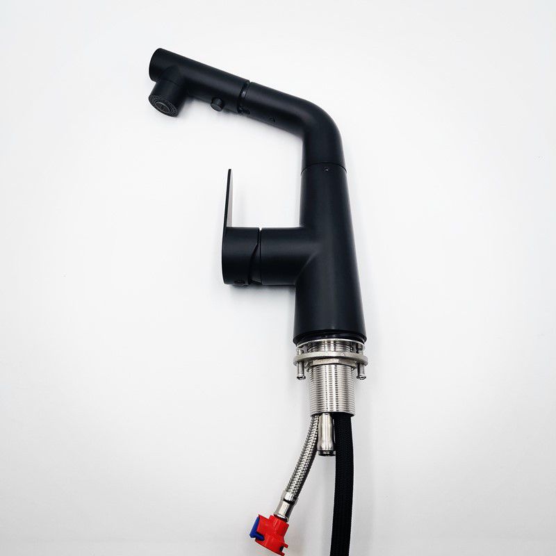 Contemporary Vessel Faucet Pull-Out Faucet with Single Lever Handle